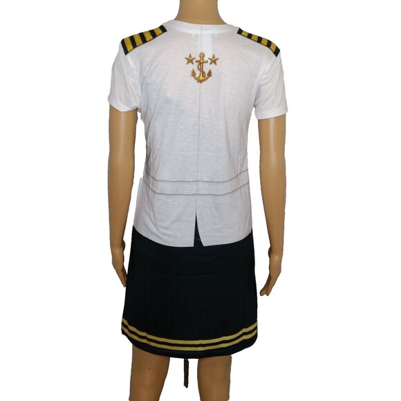 “Faux Real” Womens Small Dress Up Captain Halloween Costume Photorealistic Shirt - Picture 3 of 7